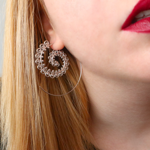 pendientes espiral boho grandes
