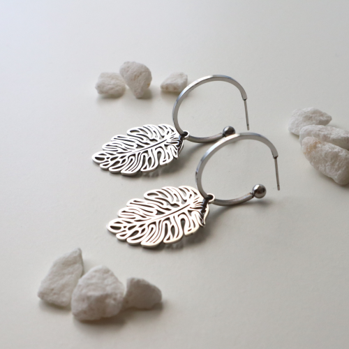 pendientes hoja tropical xl