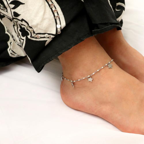 tobillera estrellas blanca