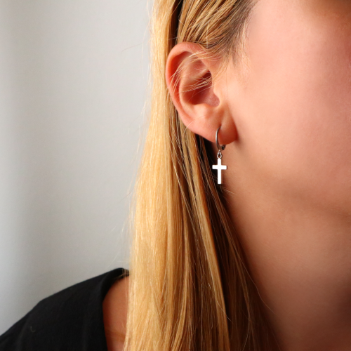 pendientes aro cruz