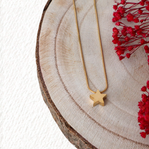 collar estrella dorado