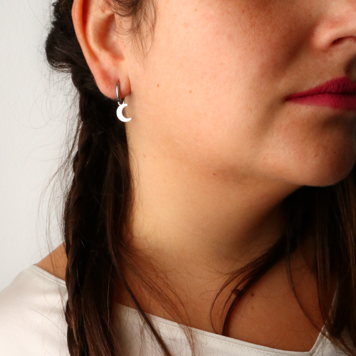 pendientes aro lunita
