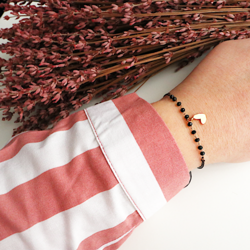 pulsera corazón negra