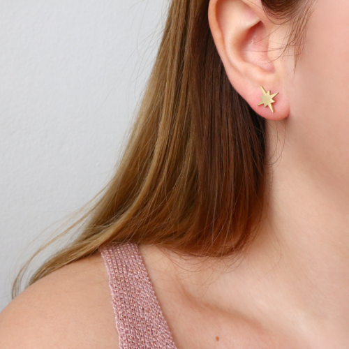 pendientes edelweiss dorados