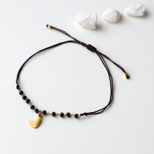 pulsera corazón negra