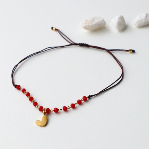pulsera corazón roja