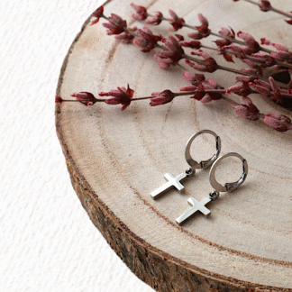 pendientes aro cruz