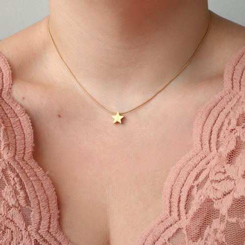 collar estrella dorado